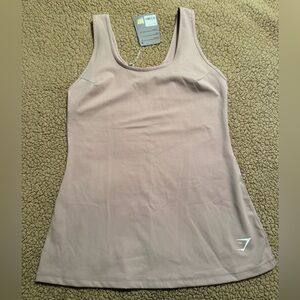 Gymshark Women's Scoop Neck Tank Top Dreamy Vest in Taupe